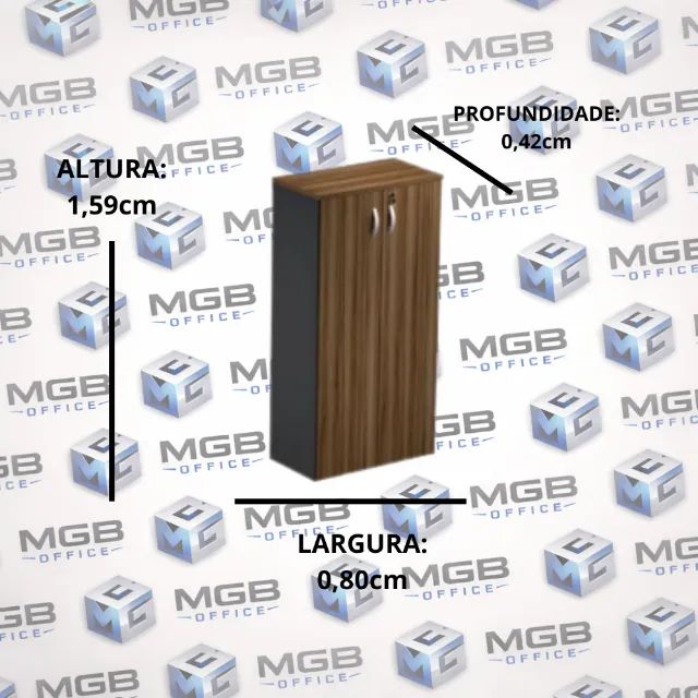 Armário Alto de Escritório com 2 Portas - 1,59x0,80x0,42cm - PROMOÇÃO!! - Foto 3