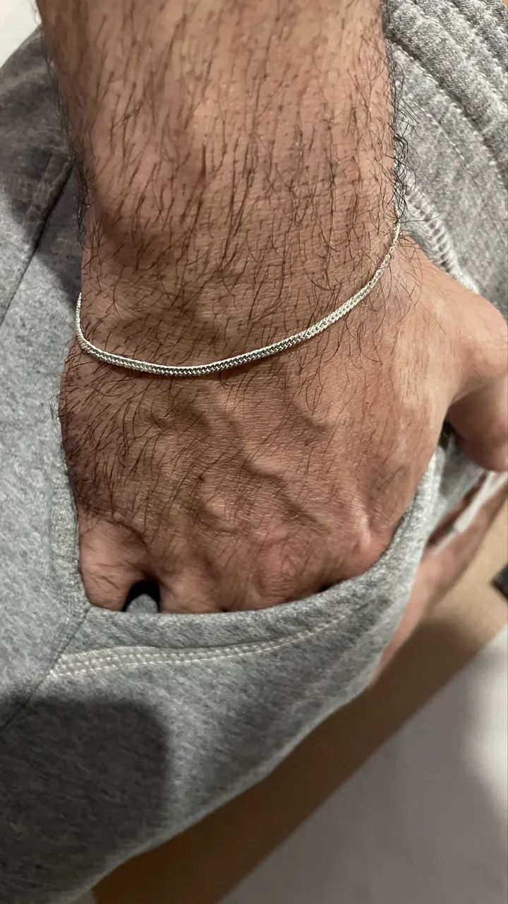 Pulseira elo duplo Prata  - Foto 3