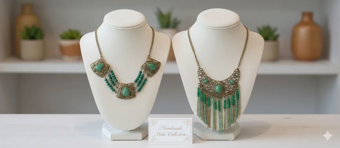 Colares Boho verde