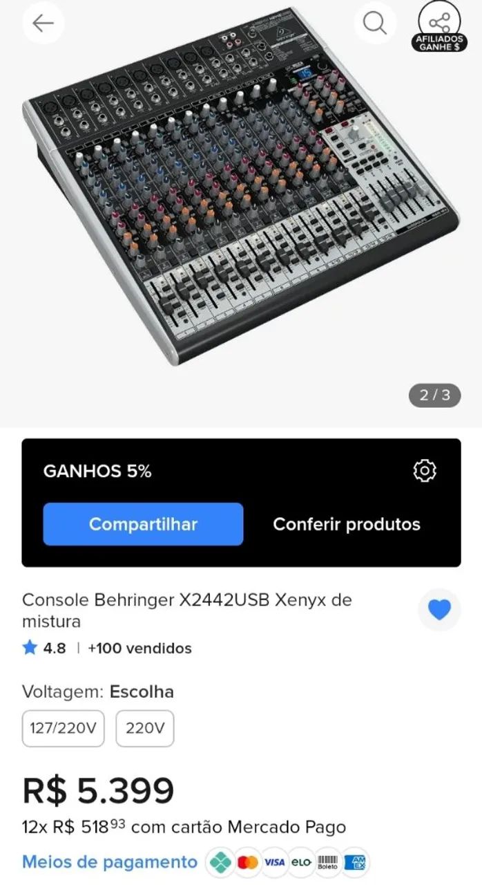 Mesa de som Behringer 24 canais - Foto 3