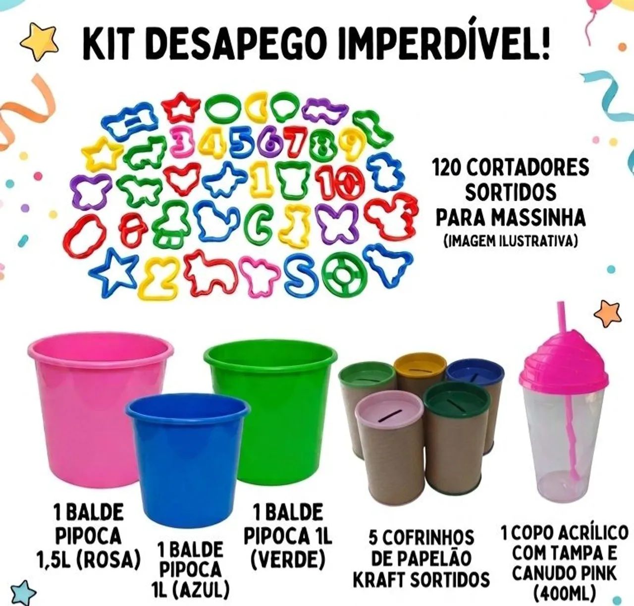 Kit Desapego de itens para lembrancinhas infantis