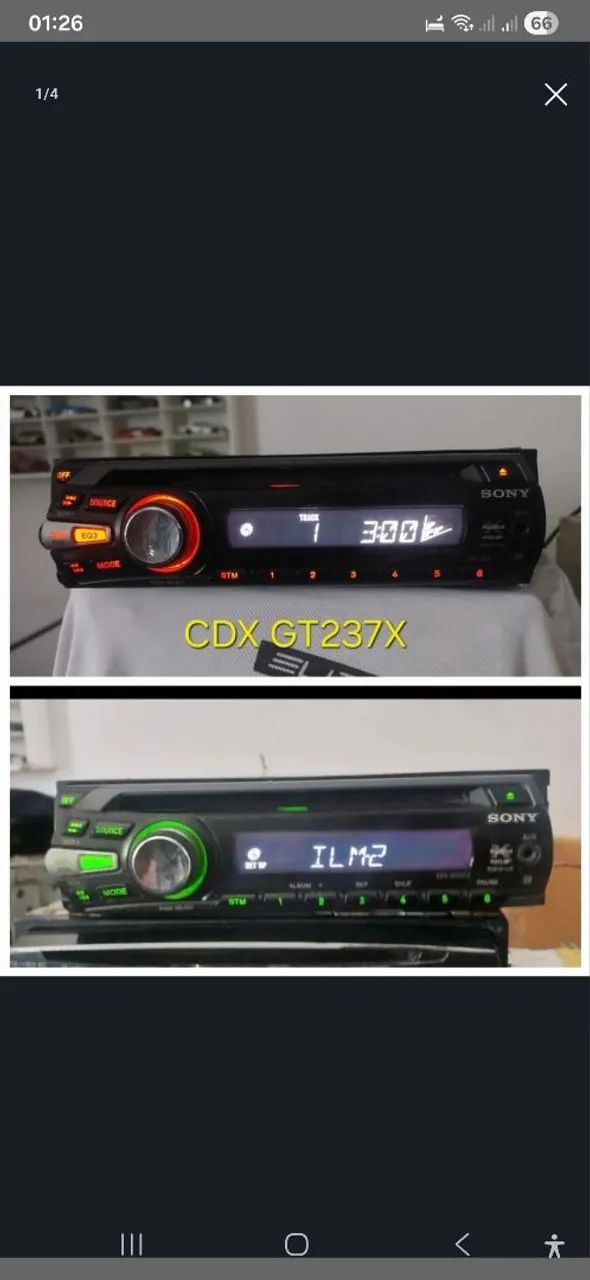 Sony cdx gt  237x ( NÃO TEM USB NEM BLUETOOTH)