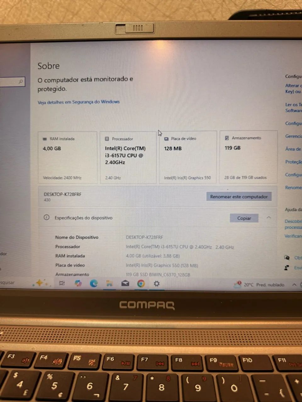 Notebook Compaq Core i3 ? SSD 120 GB - Foto 4