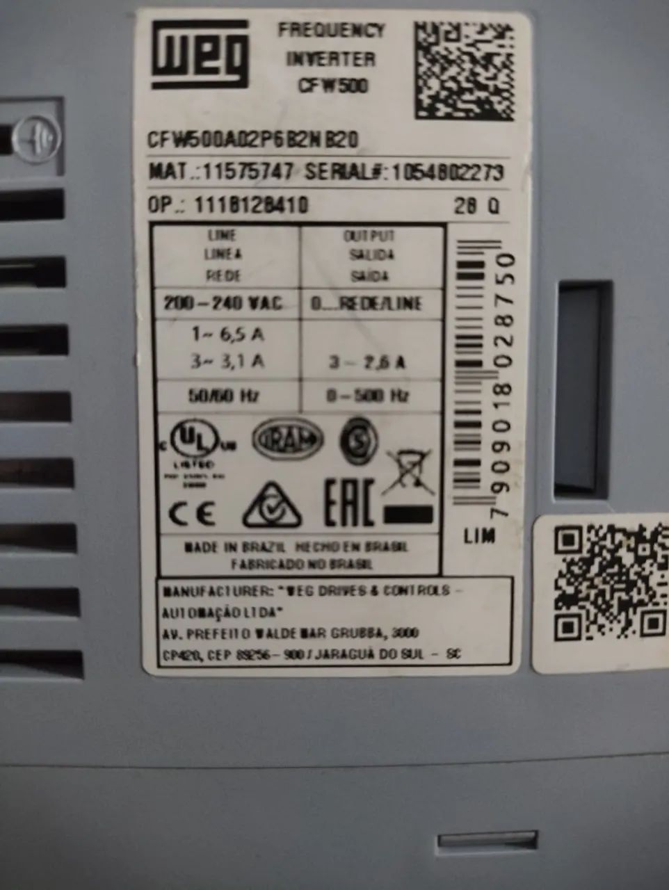 Vendo Inversor de frequência WEG CFW500 - Foto 3