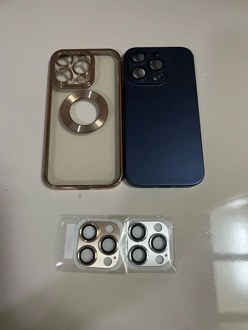 Kit 2 capinhas iPhone 14 Pro + 2 lentes