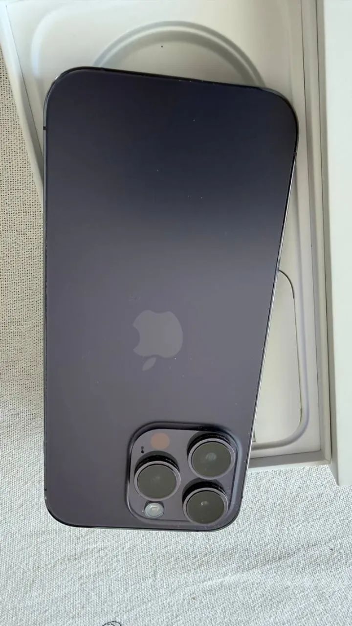 iphone 14 pro 512gb esim roxo na caixa - impecável - Foto 2