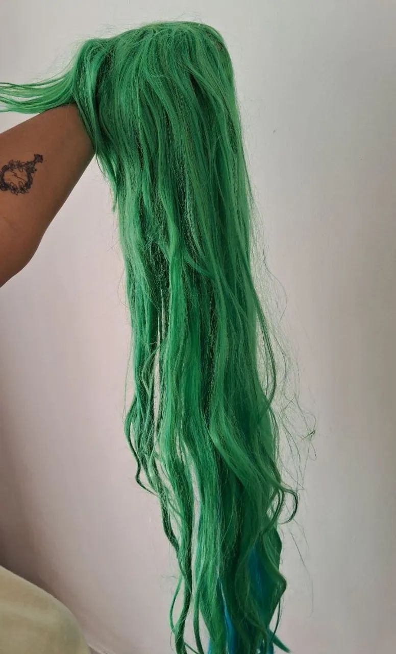 Peruca Cosplay Soraka Guardiã Estelar ? Verde/Azul