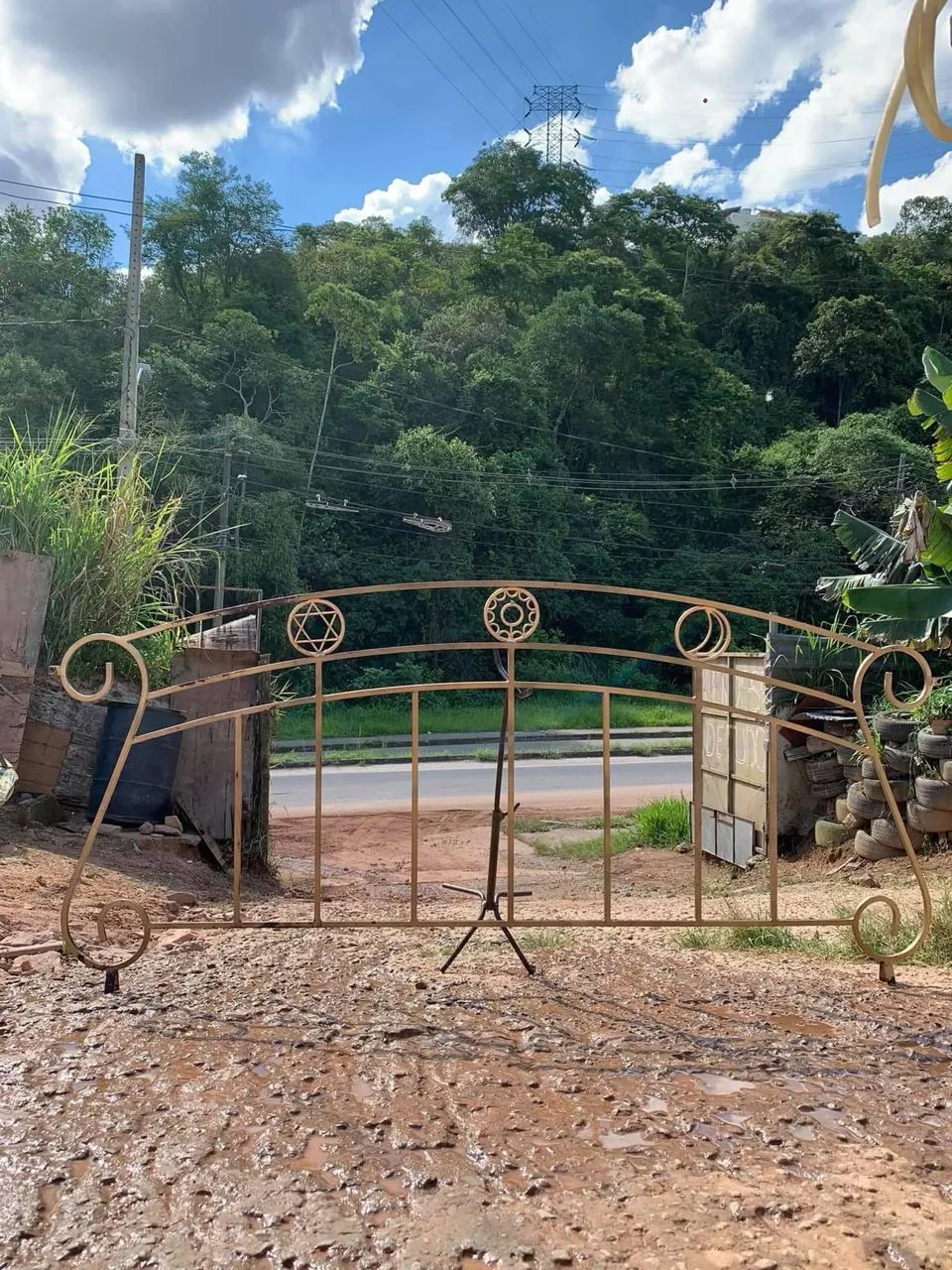 Cabeceira antiga de ferro maciço  - Foto 2
