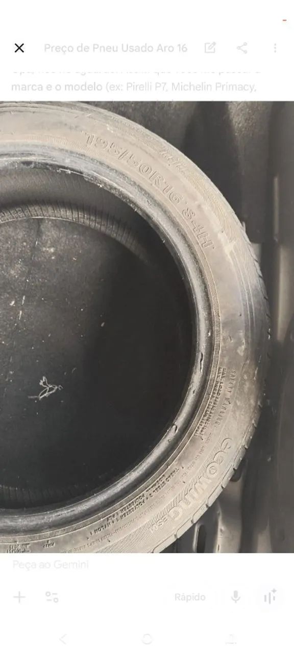 Pneu 195/50 R16 Kumho Ecowing - 90% Borracha (Semi-novo) - Foto 2