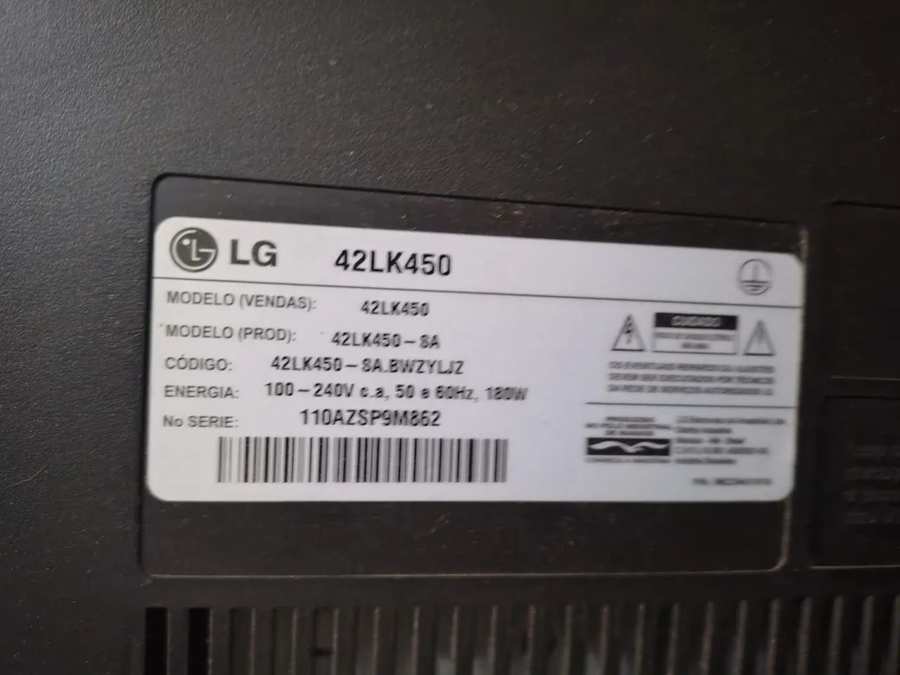 TV LG de LED 42" com LED queimado 
