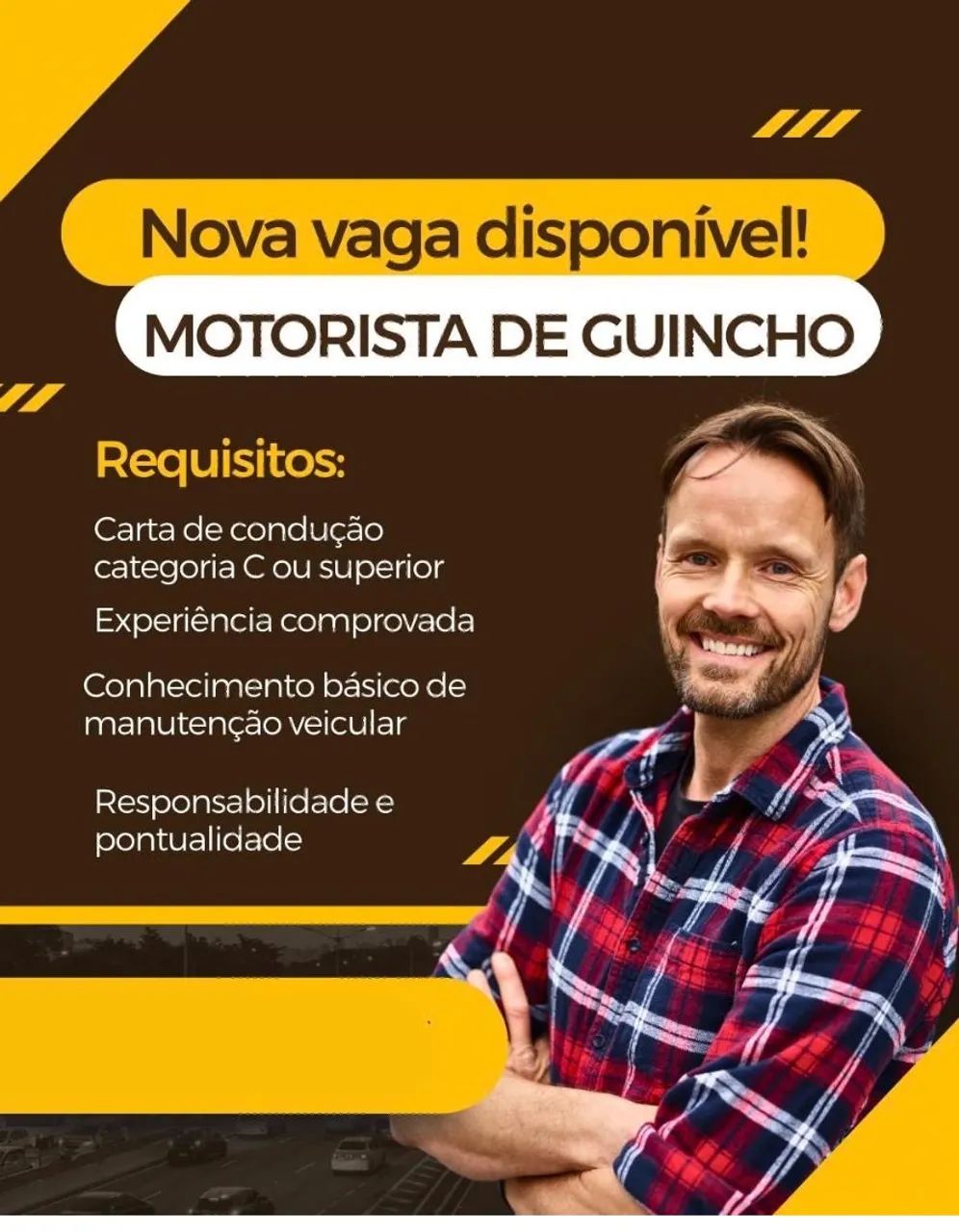 VAGA DE MOTORISTA DE GUINCHO 