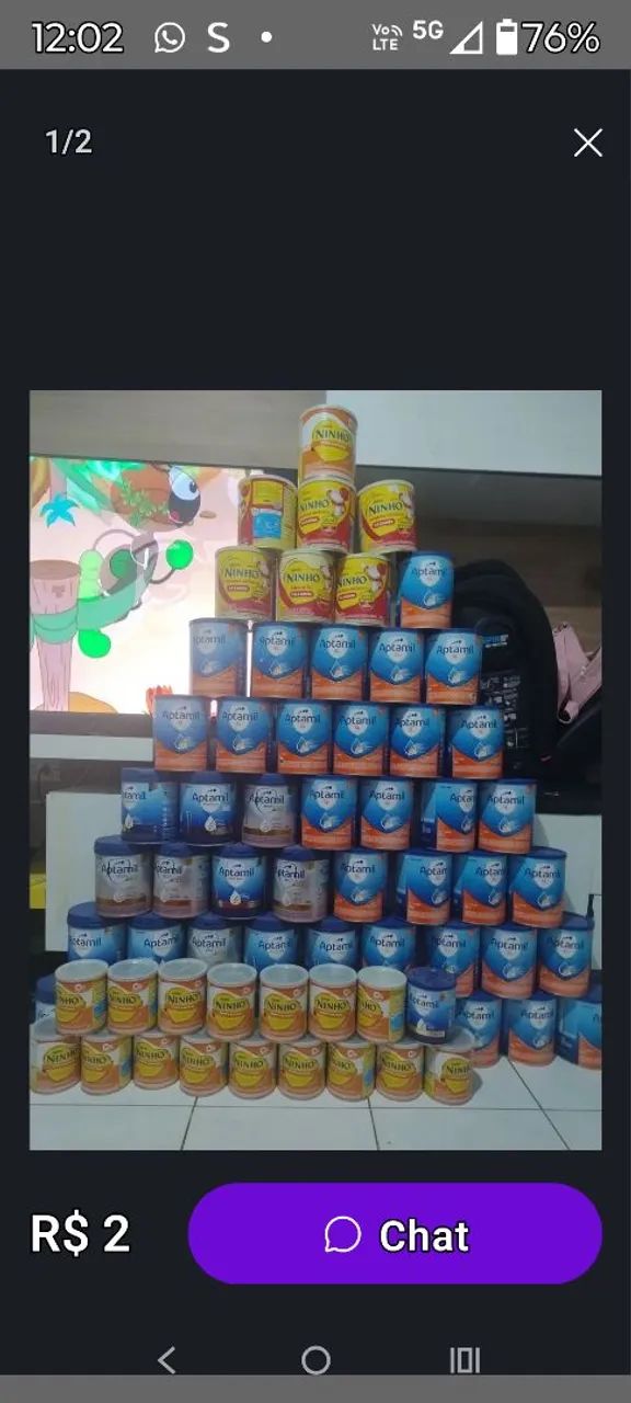 Latas vazia 2 reais 