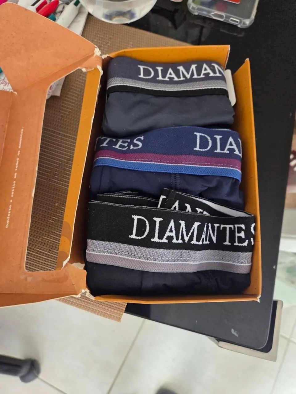 Kit com 3 cuecas Diamantes 