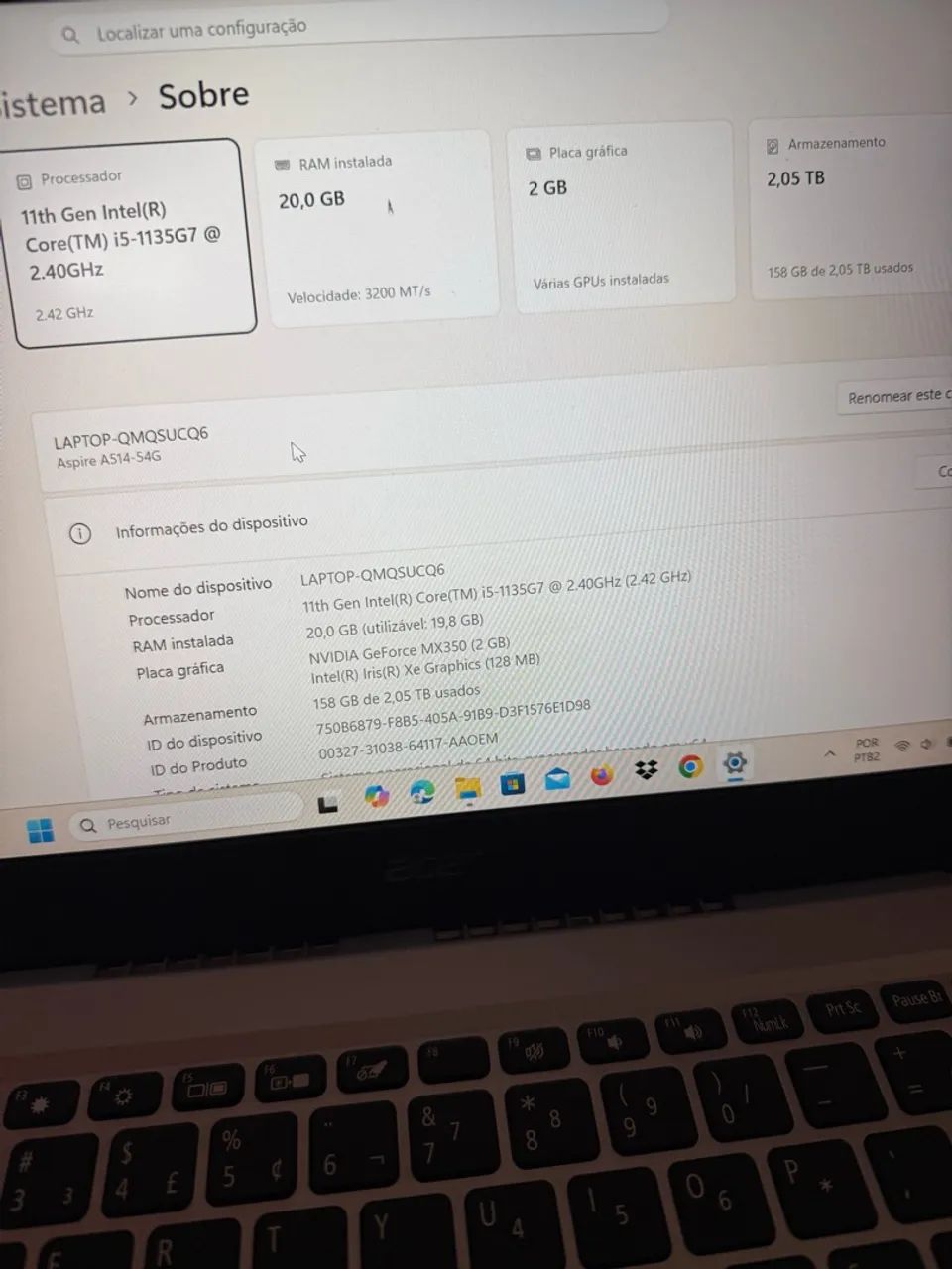 Notebook Acer Aspire 5 - i5 1135G7 - MX350 - Foto 3