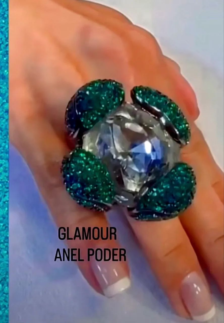 Anel Swarovski glamour todo cravejado  - Foto 4