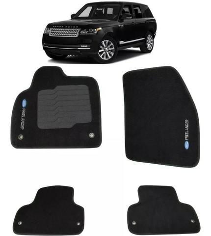 Jogo Tapete Carpete Land Rover Freelander 2 Preto 4 Peças