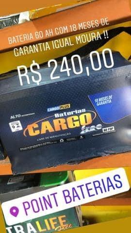 Bateria 60 ah Cargo 18 meses de garantia igual moura por apenas R$ 240,00