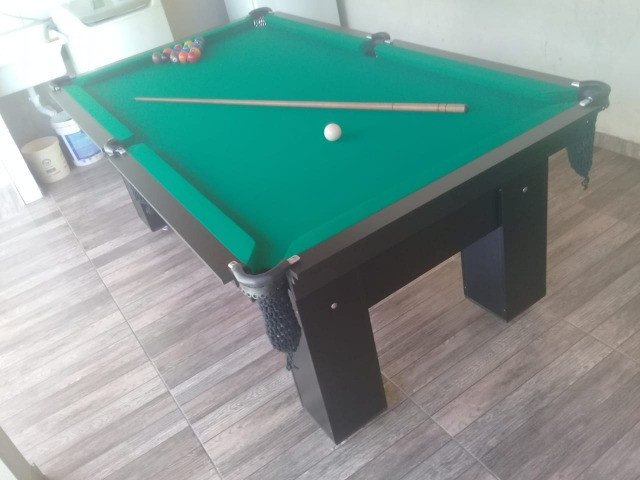 Mesa Charme Redinha Cor Preta Tecido Verde Mod. OETC4030