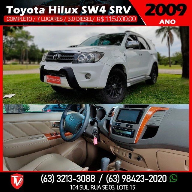 TOYOTA HILUX SW4 SRV 7 LUGARES 4X4 3.0 TURBO AUTOMÁTICO 2009