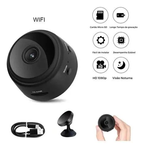 Mini Câmera Espiã Full HD 1080p - Wi-Fi com Visão Noturna - Entra Rápida  - Foto 3