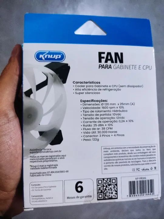 FAN para Gabinete e CPU com LED RGB - KP-VR306 - KNUP - Foto 2