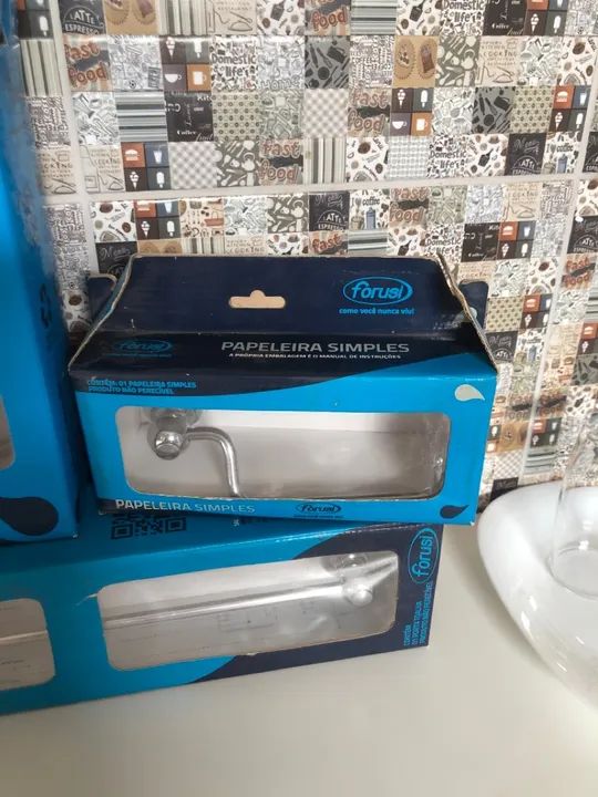 Kit Acessórios Para Banheiro em Aço Inox com3 Peças e Fixação 3M Prata - Foto 2