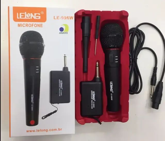 Microfone Sem Fio Profissional Completo Lelong Wireless