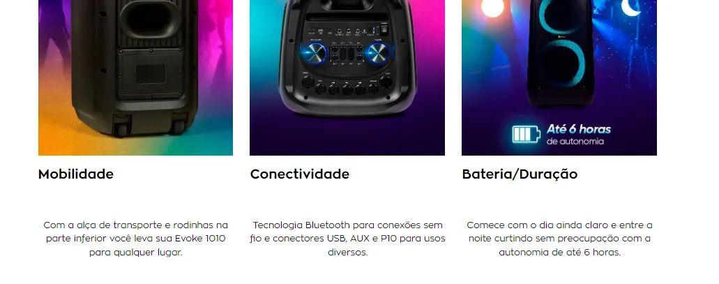 caixa de som bluetooth evoke 1010 lacrada e com garantia - Foto 5