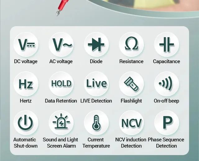 Multímetro Tipo Caneta Aneng 3008 Inteligente True Rms 6000 + Case + Pilhas + Brindes 2025 - Foto 4