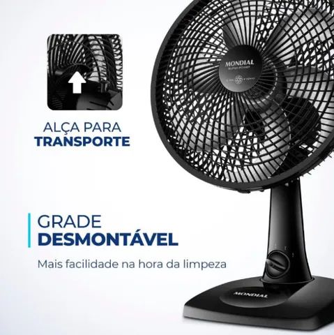 Ventilador Mondial SuperPower 30cm, 6 pás , 3 velocidades, Preto - 110V (NOVO) - Foto 4