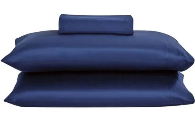NOVO - Jogo de cama Queen 400 fios 100% algodão 4 Peças - Orb - Azul Marinho - Foto 2