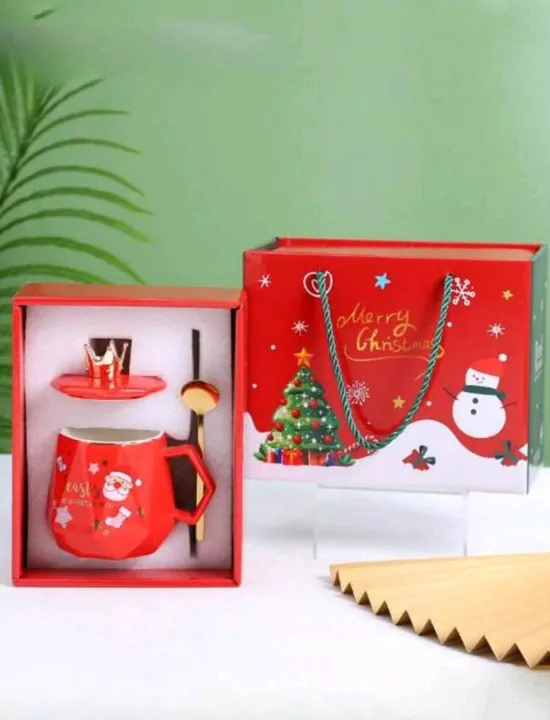 Xícara de porcelana com design natalino 300ml