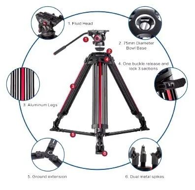 Tripé de Câmera Miliboo MTT605A