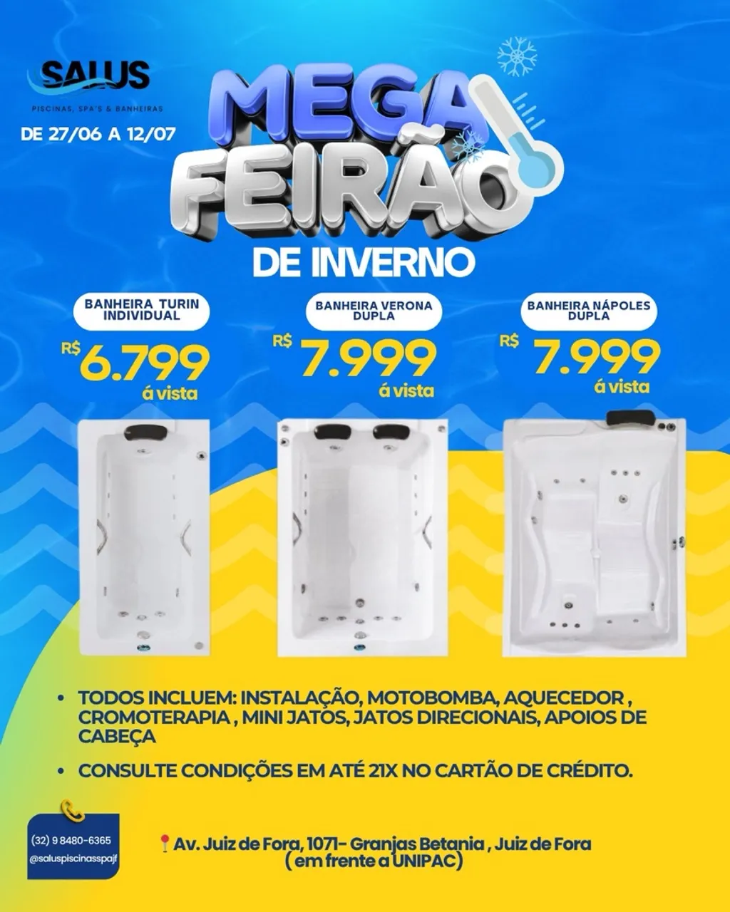 MEGA FEIRÃO SALUS - Banheiras de Hidromassagem