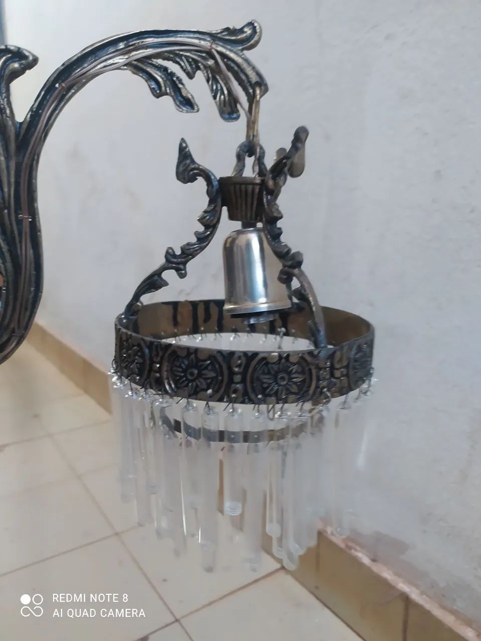 Lustre antigo estilo francês 3 em 1 bronze  - Foto 5