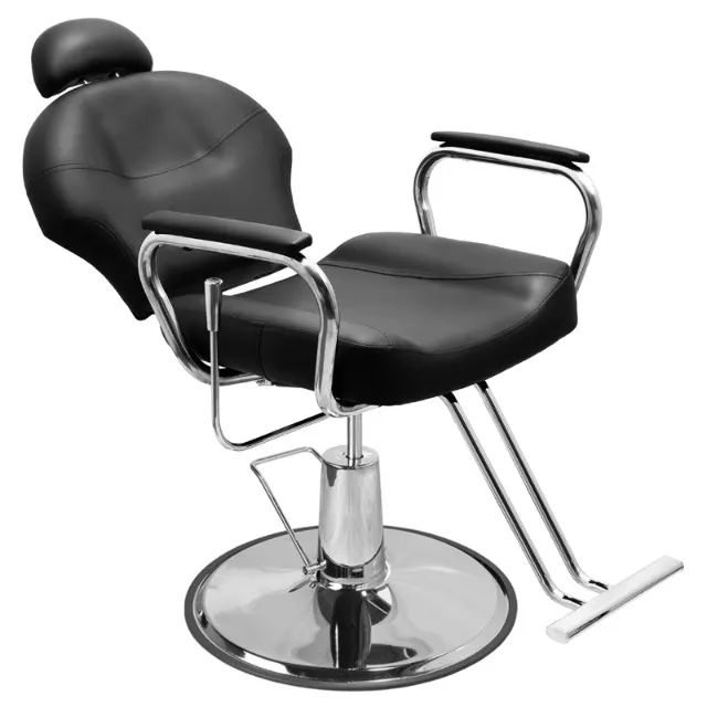 Cadeira de Cabeleireiro Gobby Reclinável Base Hidráulica Redonda - Preto - Foto 2