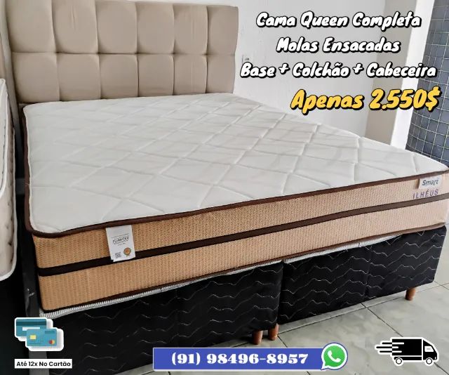 CAMA QUEEN COMPLETA, MOLAS ENSACADAS 