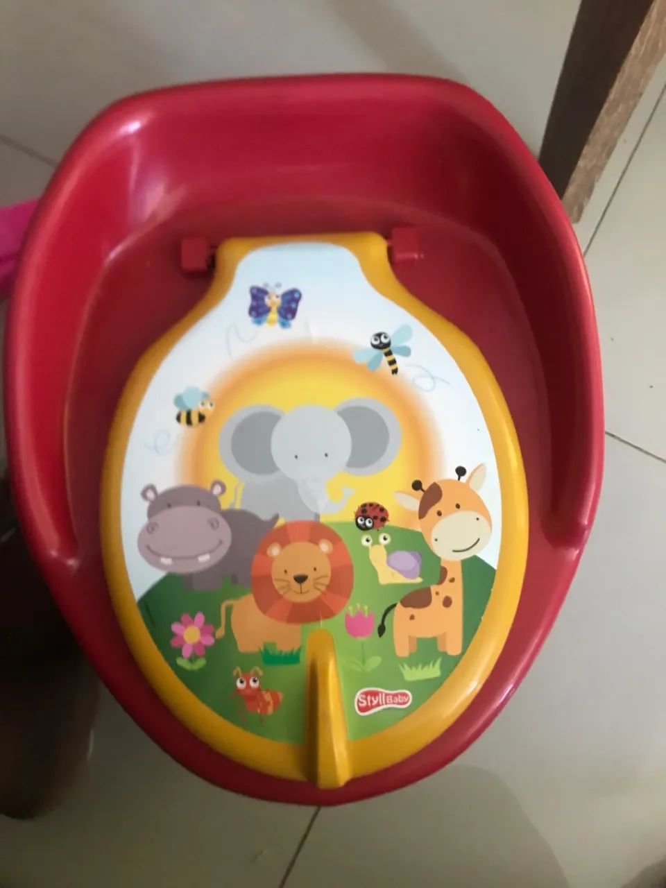 Penico infantil com desenho de animais, brinquedo educativo e carrinho! 