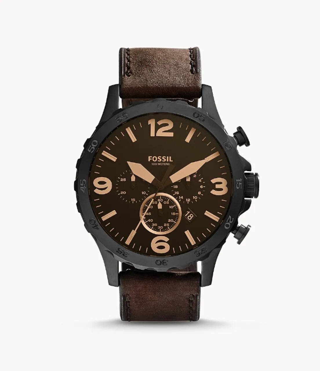 Relógio Fossil Masculino JR-1487 Oversized Black - Original com Nota.