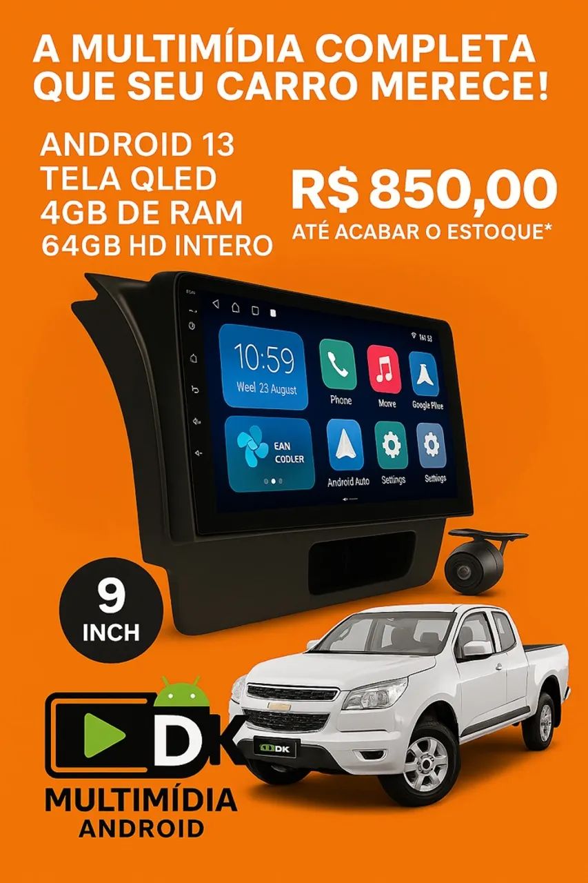 Multimídia Android 9? S10(2012 a 2015) 4gb RAM 64HD - Foto 2