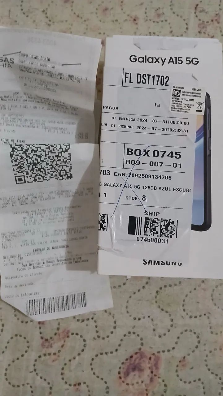 Samsung a15 5g com nfc acompanha carregador caixa originais e nota fiscal 