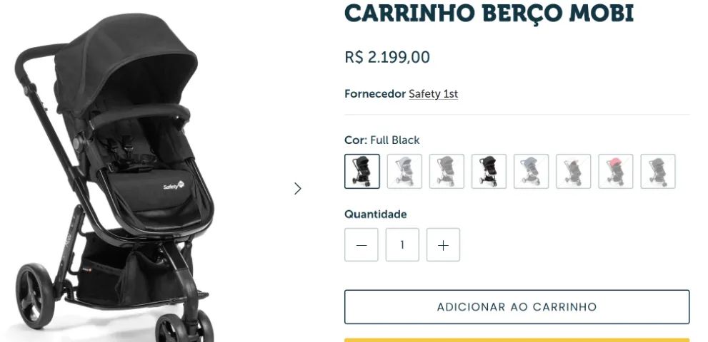 Carrinho de bebê Berço Moisés ou Passeio | Modelo Mobi | Marca Safety 1st - Foto 4