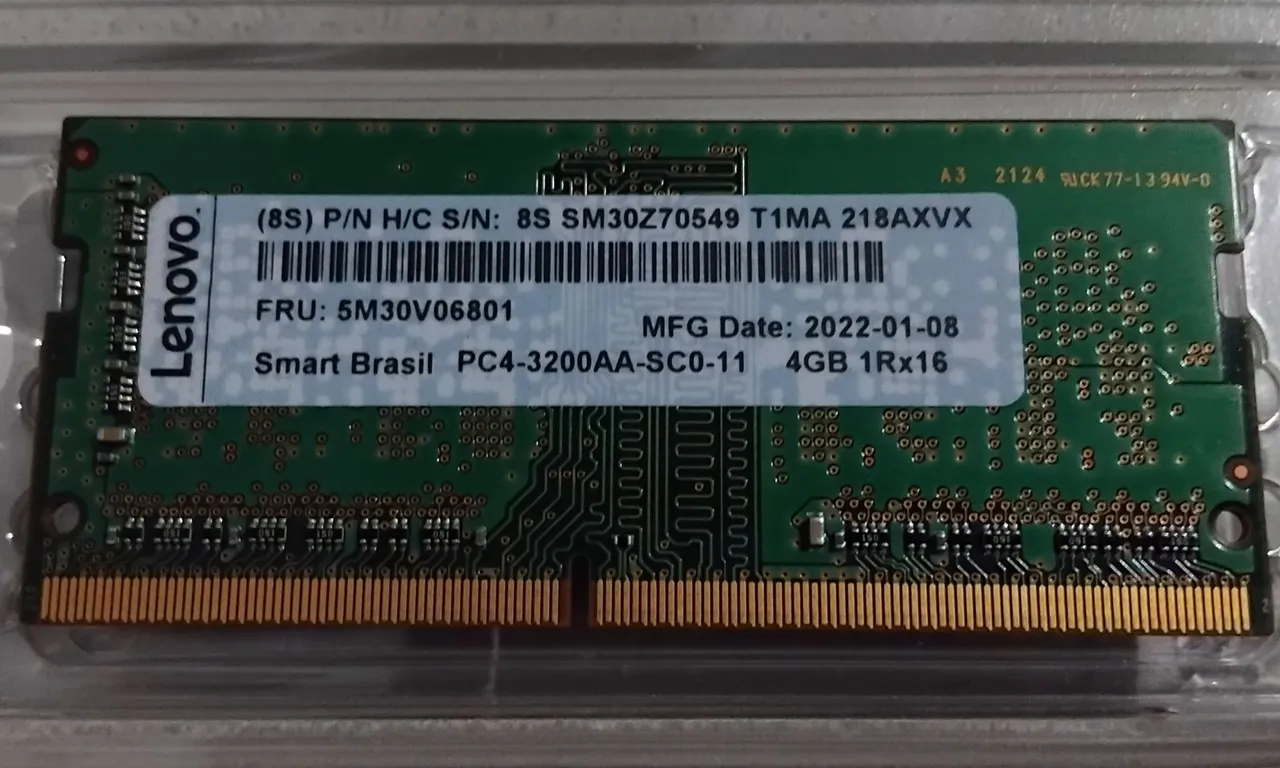 Memória RAM 4GB 3200MHz DDR4 1Rx16