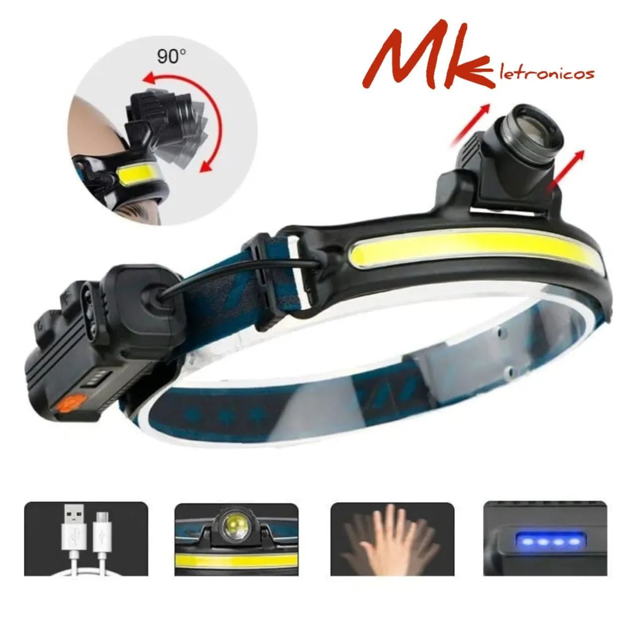 Lanterna de Cabeça LED Recarregável - Ideal para Camping e Pesca - Foto 4