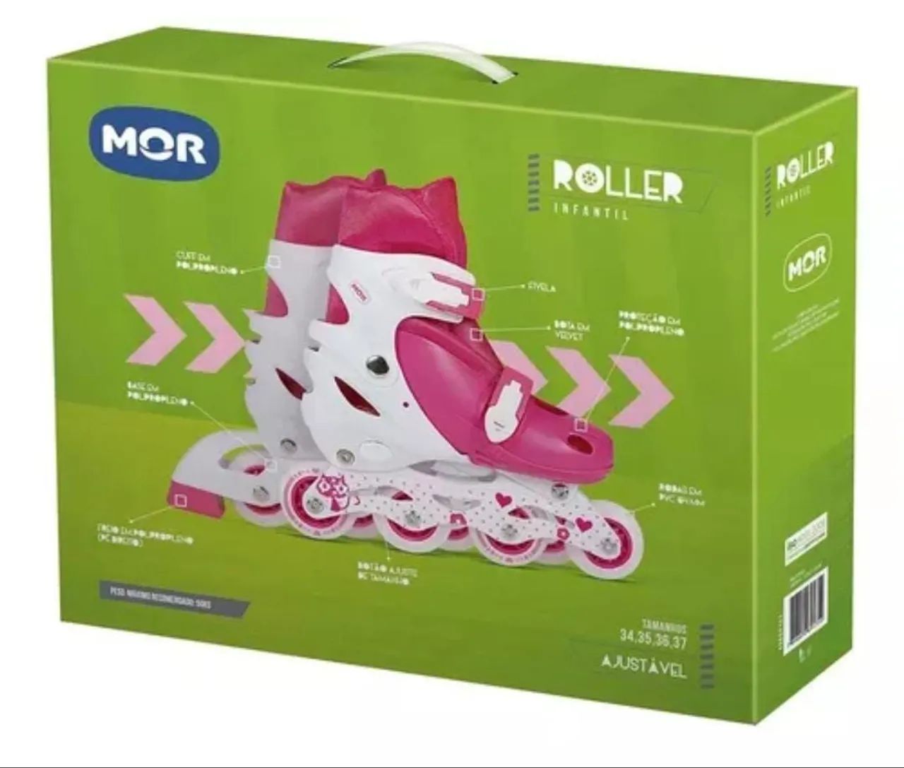 Patins Roller Infantil Ajustável - Mor
