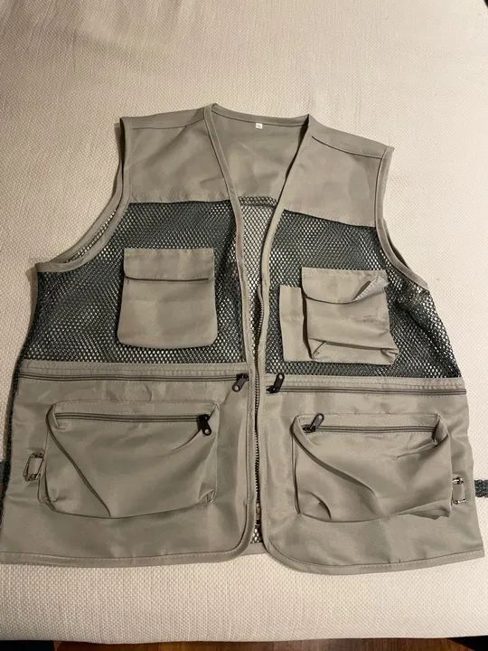 Colete Masculino Cinza - Camping | Pesca | Moto | Fotografia