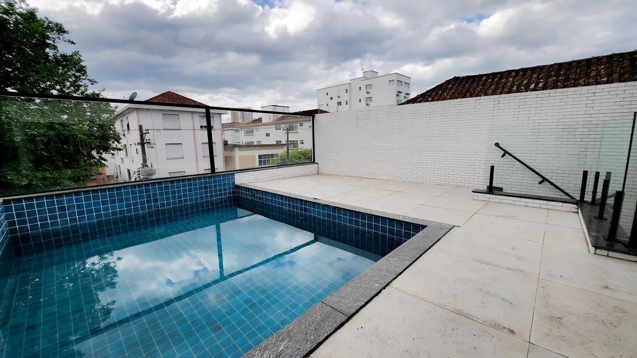 Casa sobreposta alta a venda com 4 suítes, piscina e churrasqueira no Boqueirão em Santos - Foto 3