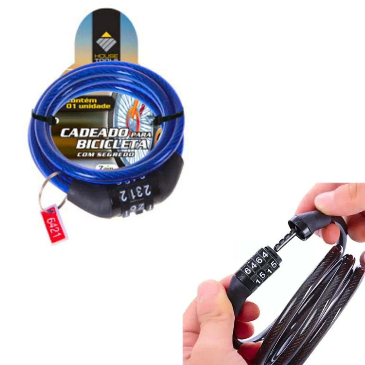 Cadeado para Bicicleta Bike Flexível com Segredo Senha Anti Furto - Foto 3