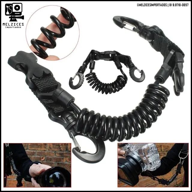STRAP COM MOLA PARA CÂMERAS - Foto 4