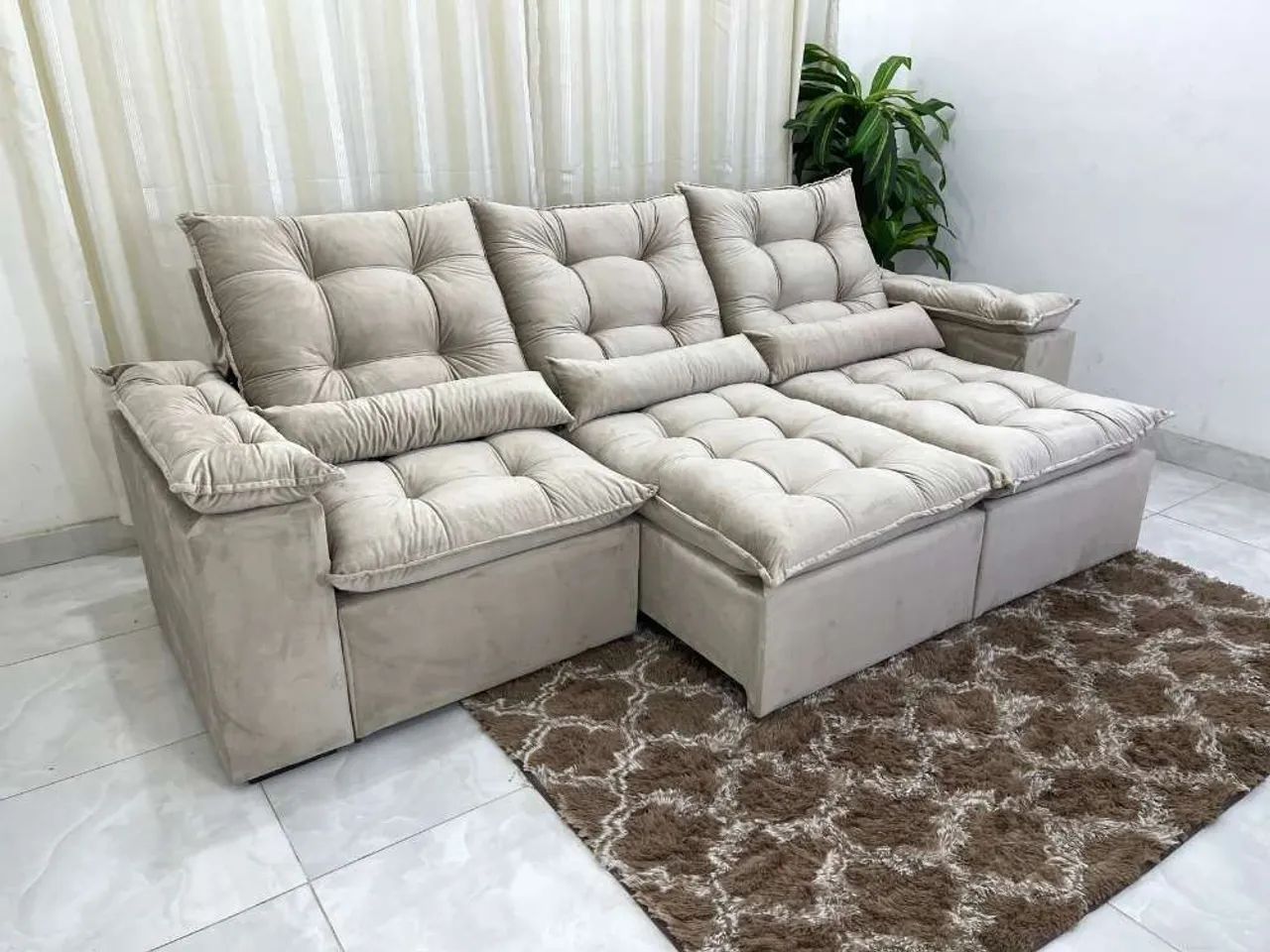 SOFÁ RETRÁTIL RECLINÁVEL 270 M TRÊS MÓDULOS!! 726LO865579523529601120